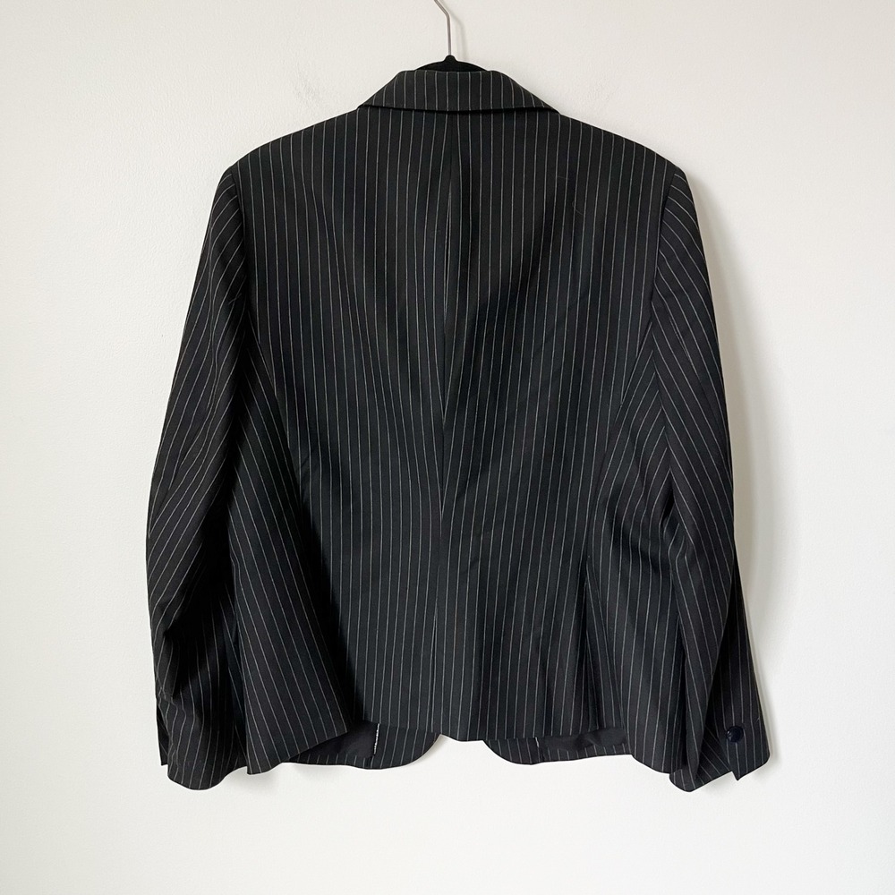 Anne Klein Pinstripe Blazer‎ Womens 14 Black White - Picture 4 of 9